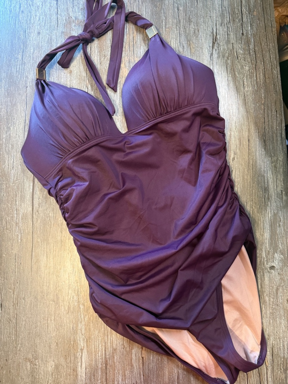 Victoria's Secret The Forever One-Piece Halter Swimsuit in Plum